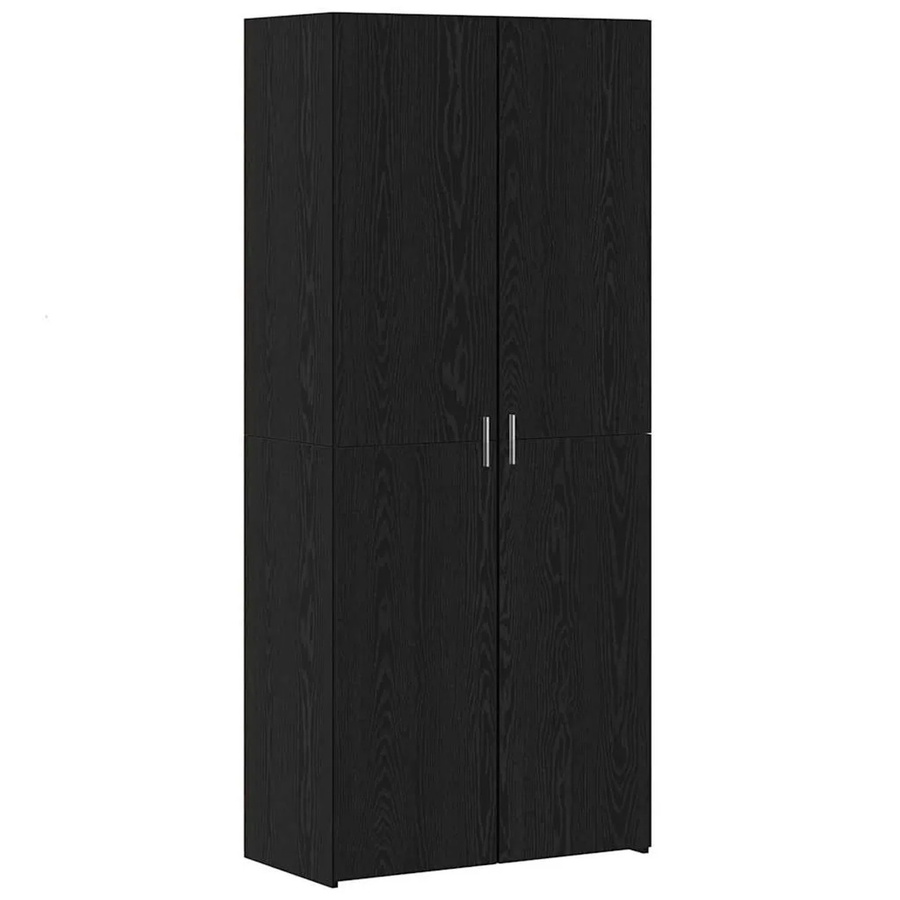 vidaXL Highboard in Schwarz und Eichen-Optik aus Holzwerkstoff, B/T/H: 40 x 42,5 x 185 cm - Bild 2