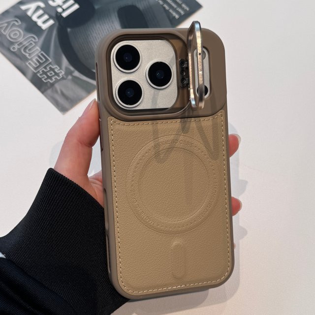 Luxuriöse Business-Handyhülle aus Leder mit Magnetverschluss und Objektivschutz für iPhone 17 Pro Max, 16 Plus, 15, 14, 13 mit MagSafe, Blau/Mehrfarbig - Bild 1