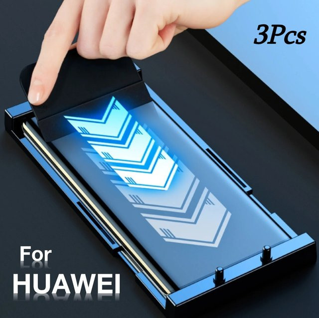 3-teiliges Keramik-Displayschutzfolien-Set für Huawei Pura 80 70 Ultra P60 P50 P40 P30 Pro, transparent, inklusive Installationskit - Bild 1