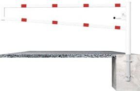 Schake Drehbare Wegesperre mit selbsteinrastender Verriegelung und Profilzylinder, feuerverzinkt, Schrankenarm: 60 x 40 mm, Drehpfosten-Durchmesser: 102 mm, Länge: 2,00 m - Bild 1