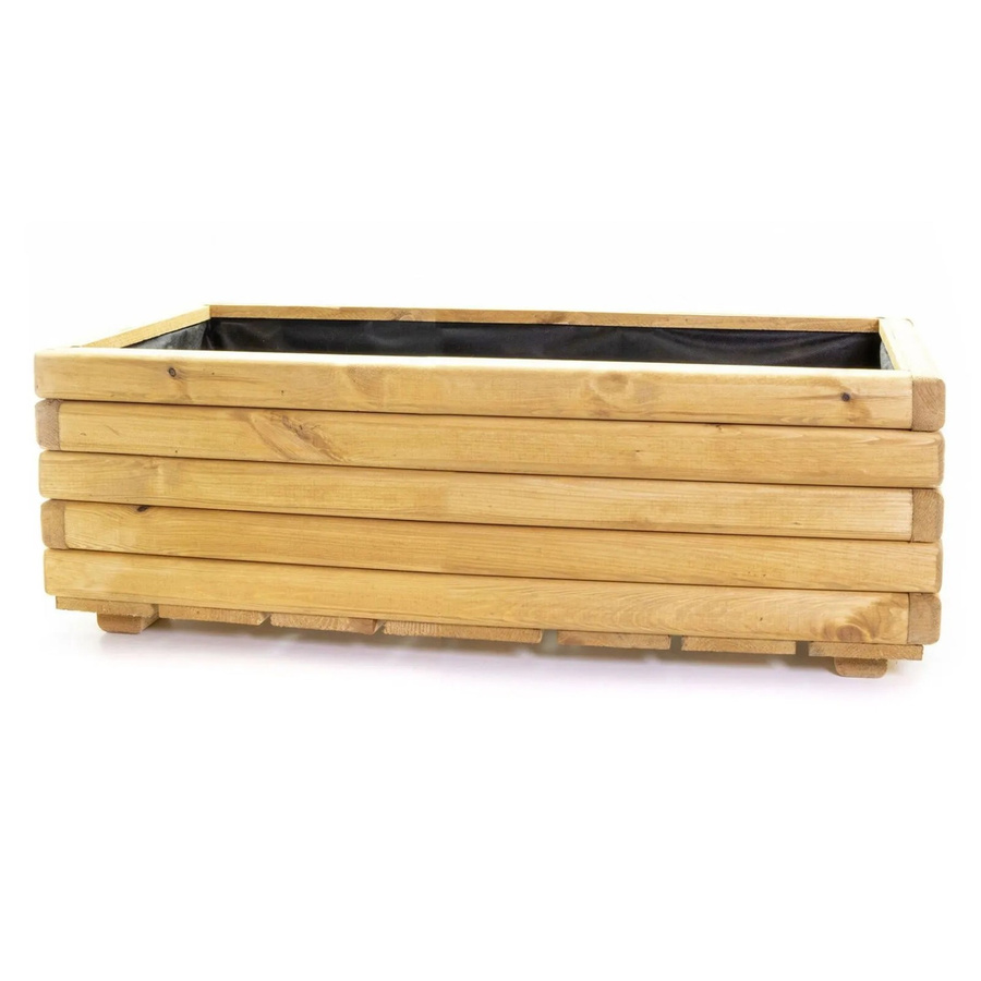 HolzFee Pflanzkasten Serie Akzent aus Kiefer in Braun mit rustikalem Design, B/T/H: 80 x 40 x 30 cm - Bild 2