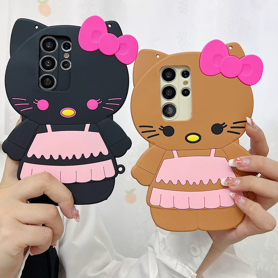 Sanrio Hello Kitty Schutzhülle aus TPU für Samsung Galaxy S26 Ultra S25 S24 S23 S22 Plus FE A57 A37 A56 A36 A55 in Schwarz und Mehrfarbig - Bild 2