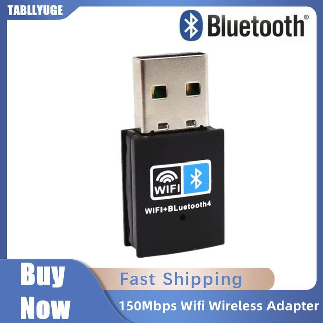TABLLYUGE 2-in-1 USB WLAN und Bluetooth Adapter Schwarz, 150Mbps WiFi 2,4G und Bluetooth V4.2 Dongle mit RTL8723BU Chip für Desktop und Laptop - Bild 1