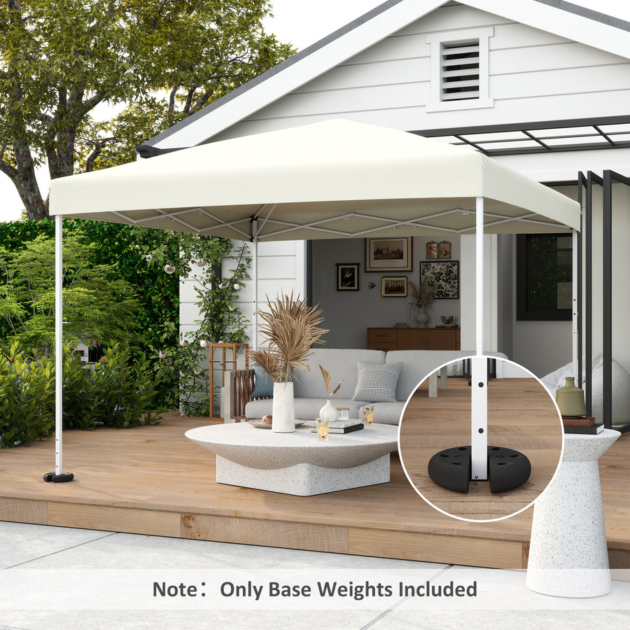 Outsunny Pavillon Gewichte 4er Set aus schwarzem PE-Zement mit 2,2 kg pro Stück, Durchmesser: 20 cm, Höhe: 4,5 cm - Bild 2