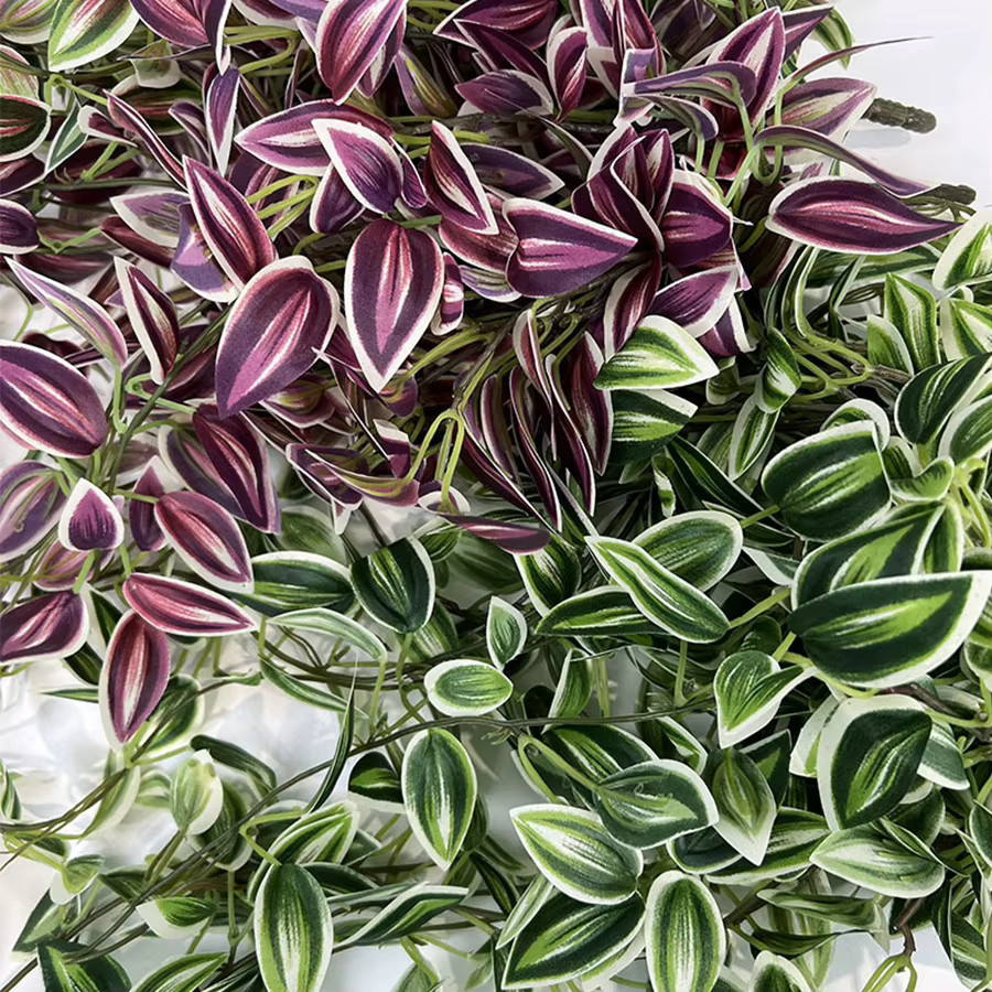 Künstliche Wandhängepflanzen von Kmitang mit Eukalyptusblättern und Scindapsus-Blättern, lila Seidenranken für Haus, Garten und Hochzeitsdekoration, Höhe: 75 cm - Bild 5