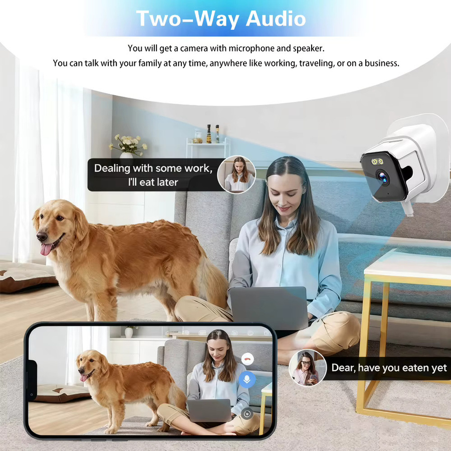 HKIXDISTE Mini-Fensterkamera mit 5 MP Auflösung, WLAN Dualband 5 GHz und 2,4 GHz, Nachtsicht, Bewegungserkennung und Zwei-Wege-Audio in Weiß - Bild 4