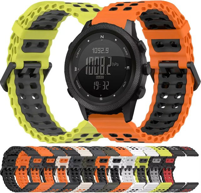 NORTH EDGE Smartwatch-Armband Silikon, 22 mm, Schwarz, Unisex - Bild 1