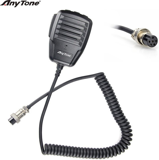 Anytone 6-Pin Mikrofon für CB-Funkgerät AT-6666PRO in Schwarz - Bild 1