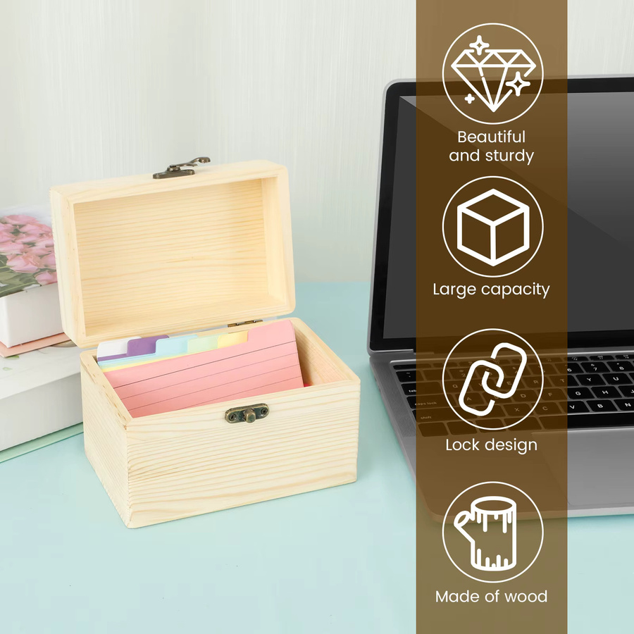 Willstar Visitenkarten-Aufbewahrungsbox aus Holz für bis zu 150 Karten und Sammelkarten-Organizer - Bild 2