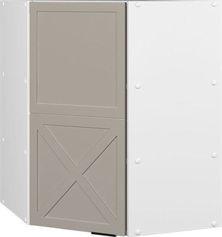 Vicco Eckhängeschrank Fame-Line Küchen-Eckschrank Weiß Grau-Beige mit Soft-Closing-Scharnieren Breite: 57 cm, Höhe: 72 cm, Tiefe: 34,1 cm - Bild 2