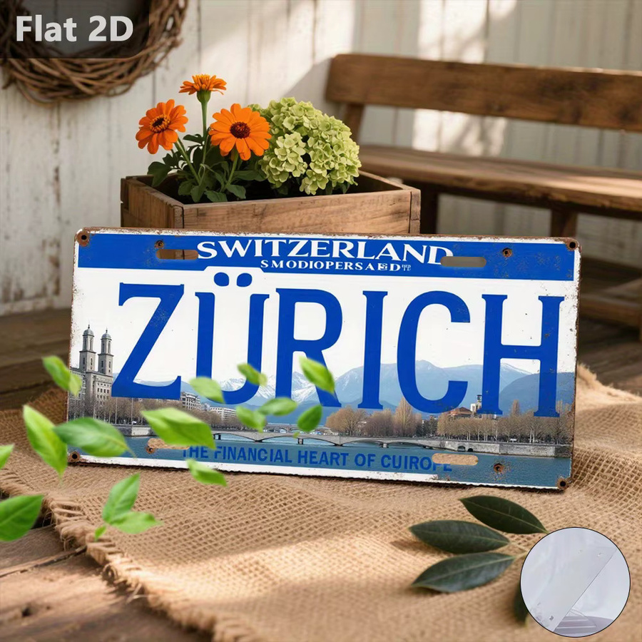 Vintage Blechschild CIFBUY Metall-Wanddekoration Zürich Schweiz Retro Design für Café und Garage - Bild 5