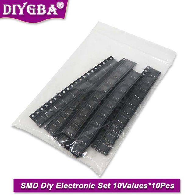 DIYGBA SMD Verstärkerschaltkreis DIY Elektronik Set mit 10 verschiedenen Werten, 10 Stück, Schwarz - Bild 1