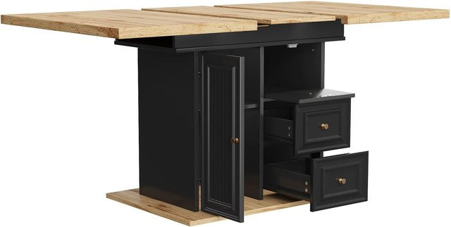 okwish Esstisch ausziehbar für Terrasse und Garten in Natur Braun, B/T/H: 110-140 x 80 x 75 cm - Bild 1