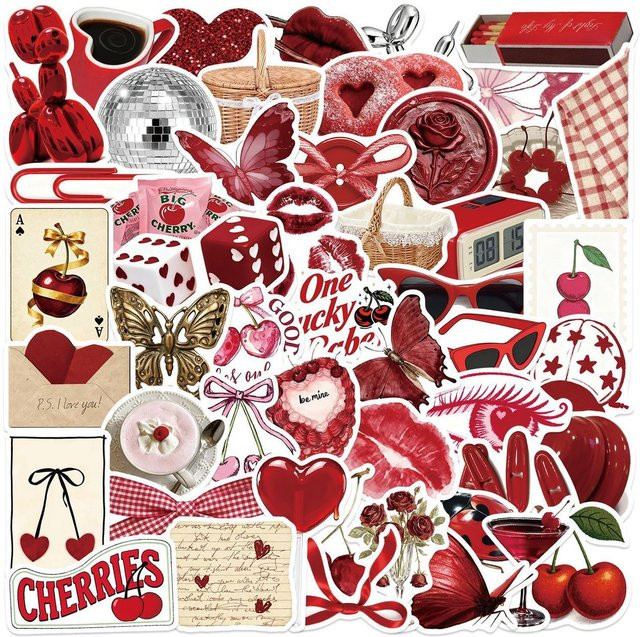 50 Stück Vintage Y2K Cherry Girl Graffiti-Aufkleber wasserfest in Multicolour von AnimeWorlds Store - Bild 1