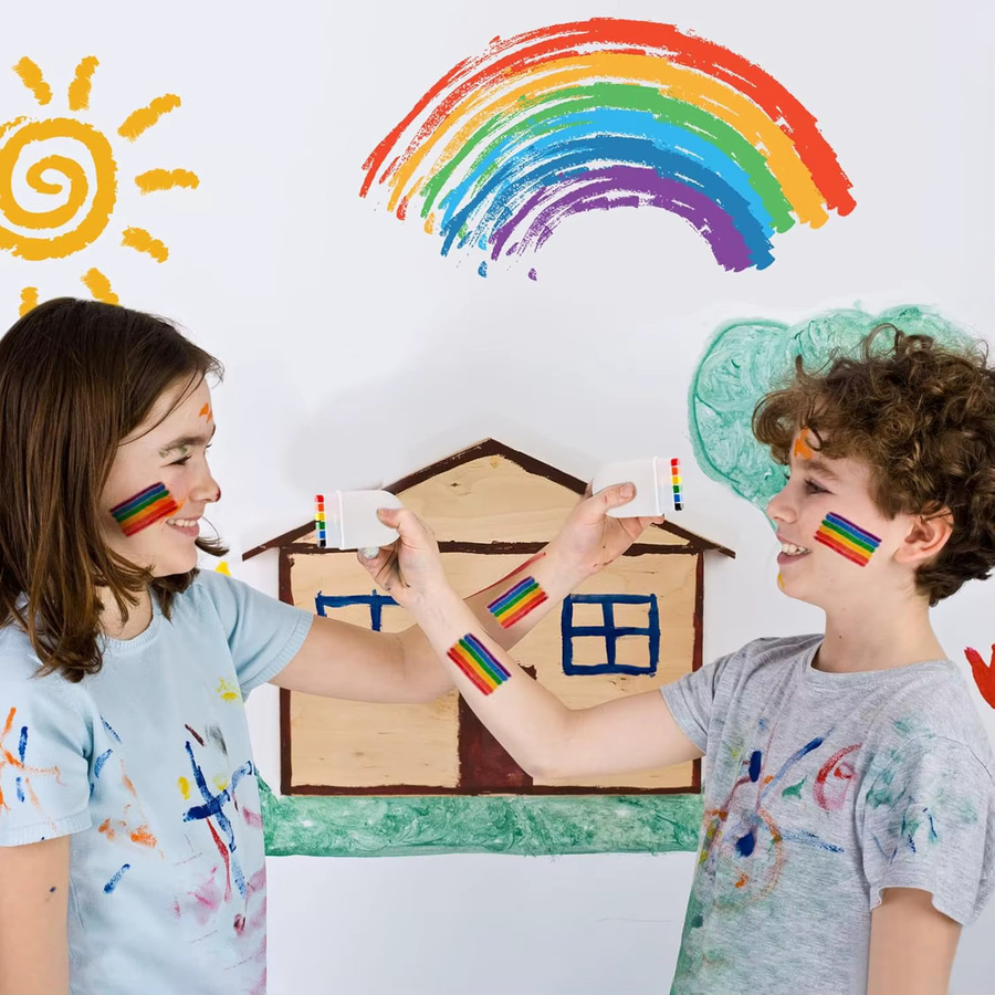 2er-Set Regenbogen Kreide in bunten Farben für Geburtstagspartys und Kostüme - Bild 3