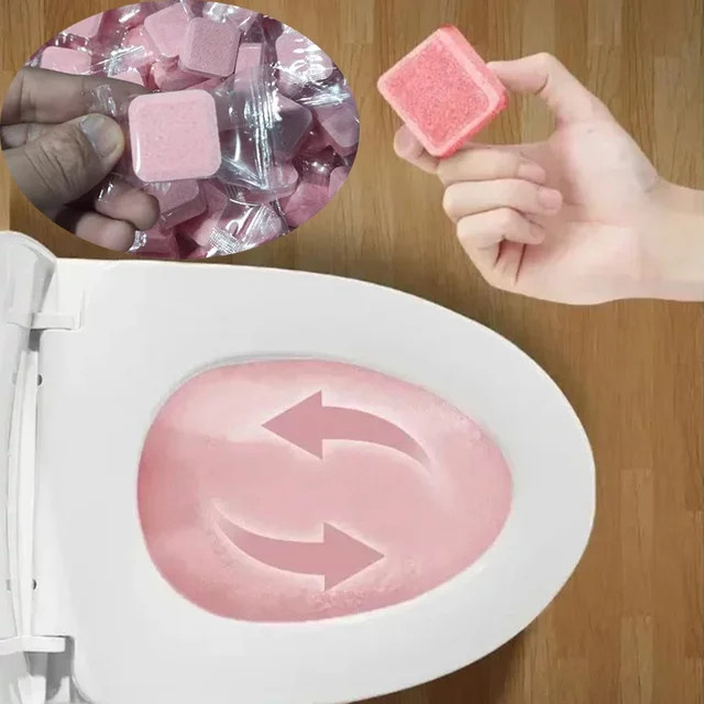Amagi Toiletten-Reinigungs-Brausetabletten zur Entfernung von Urinflecken und gelbem Schmutz, Pink - Bild 1