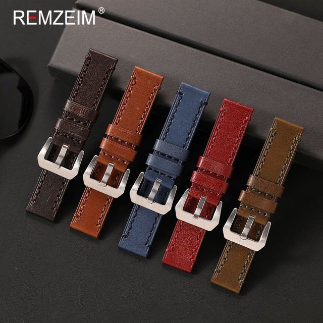 REMZEIM Uhrenarmband Leder, Vintage, Herren - Bild 1