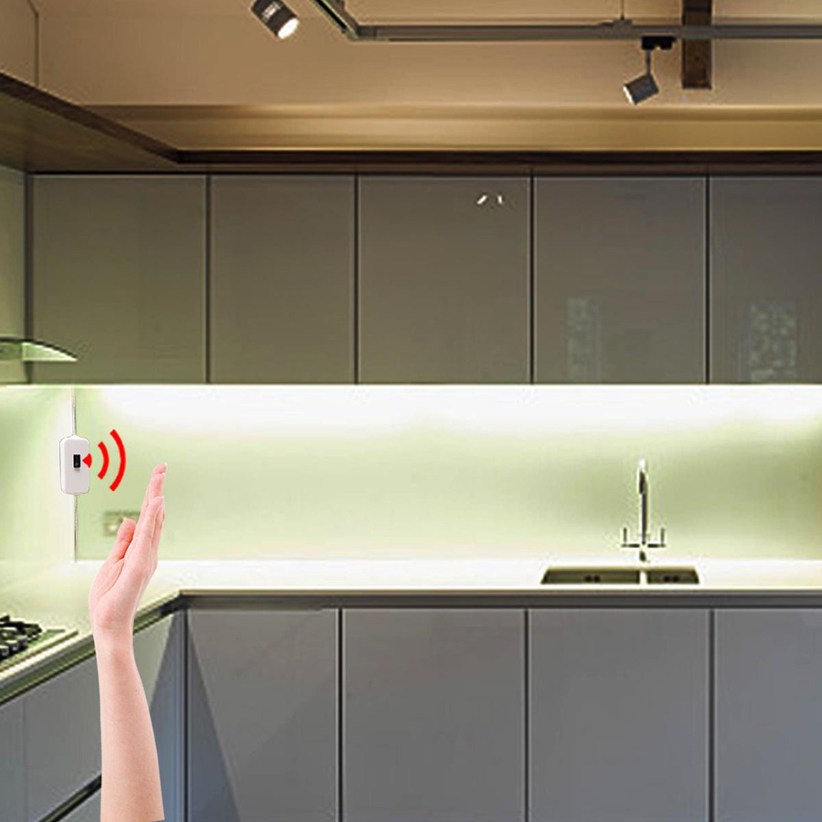MALITAI LED-Unterschrankleuchte mit Handschwenk-Bewegungssensor und USB-Anschluss, Weiß - Bild 4