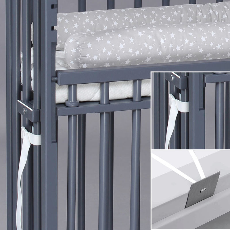 Babybay Beistellbett Boxspring Comfort Plus aus Buche in Grau, B/T: 89 x 51 cm - Bild 2