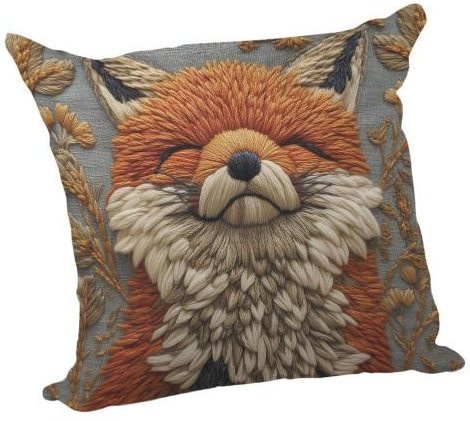 NOHS Cushions 3D Tier Kissenbezug Alpaka mit Imitationsstickerei und Reißverschluss, Grau - Bild 1