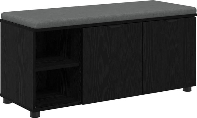 vidaXL Flurbank mit Kissen und Schuhregal in Schwarzer Eiche, B/T/H: 100 x 38 x 46 cm - Bild 1