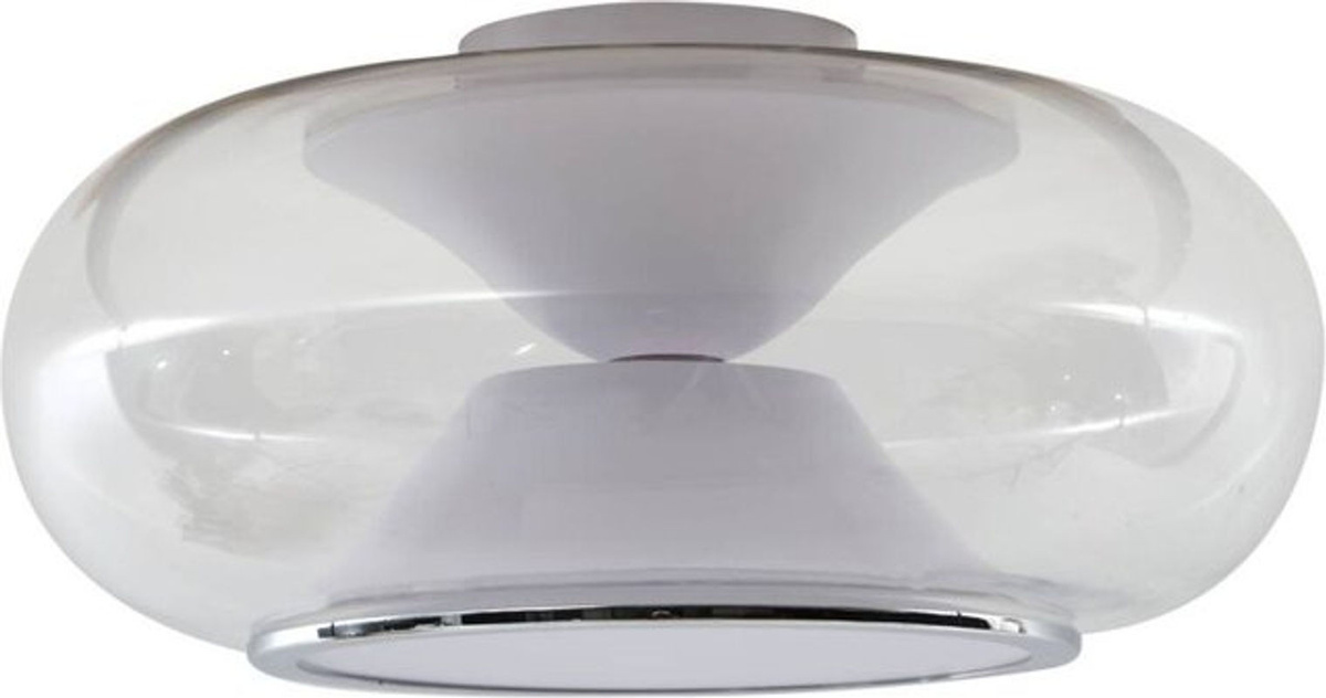 Lucande Orasa LED Deckenleuchte aus Glas in Weiß/Klar mit Durchmesser: 43 cm - Bild 1