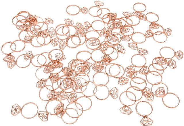 GoolRC Ringform Büroklammern aus Metall in Rose Gold, 80 Stück mit Klarsichtbox - Bild 1