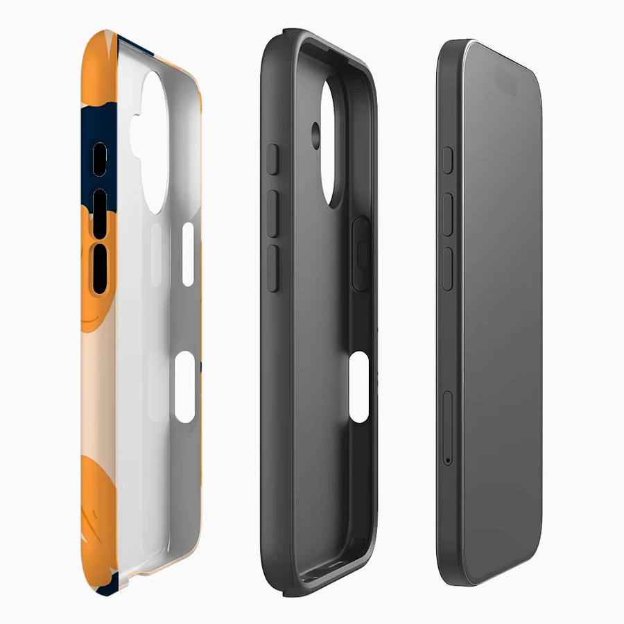 Handyhülle mit Retro Gänseblümchen Design in Orange für Apple iPhone 11 bis iPhone 17 Pro Max Plus mit doppelschichtiger Rückseite - Bild 2