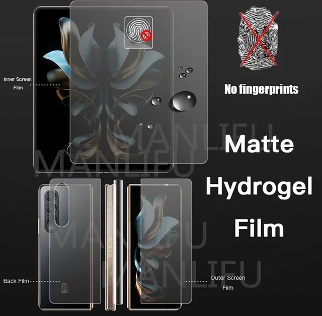 4-in-1 Hydrogel TPU Displayschutzfolie für Honor Magic V2, matte Schutzfolie für interne und externe Scharniere, transparent - Bild 1