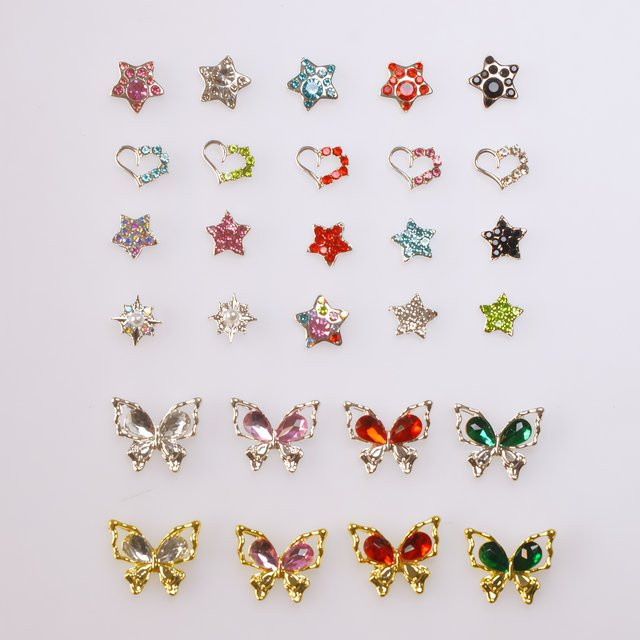 3D Nail Art Dekorationen, Metall Legierung, Retro Strass Perle Glitzer Charms - Bild 1