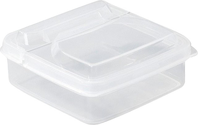CosyHome Käse Aufbewahrungsbox mit Klappdeckel in Weiß und Transparent zur Aufbewahrung von Scheibenkäse, Zwiebeln, Ingwer oder Knoblauch im Kühlschrank - Bild 1
