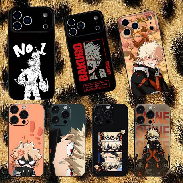Katsuki B-Bakugo Anime Hero weiche Handyhülle für iPhone in Schwarz - Bild 1
