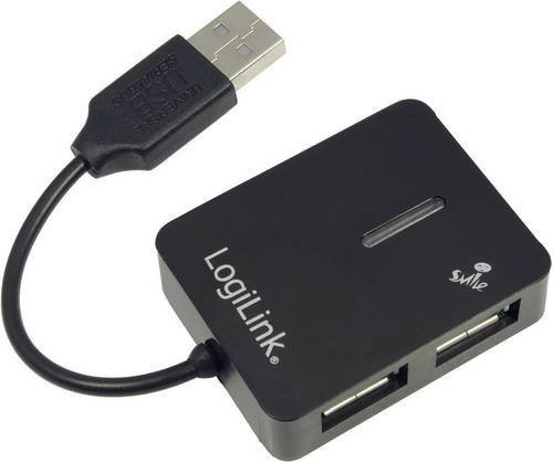 LogiLink UA0139 USB-Hub mit 4 USB-A Anschlüssen USB 2.0 480 MBit/s Schwarz - Bild 1