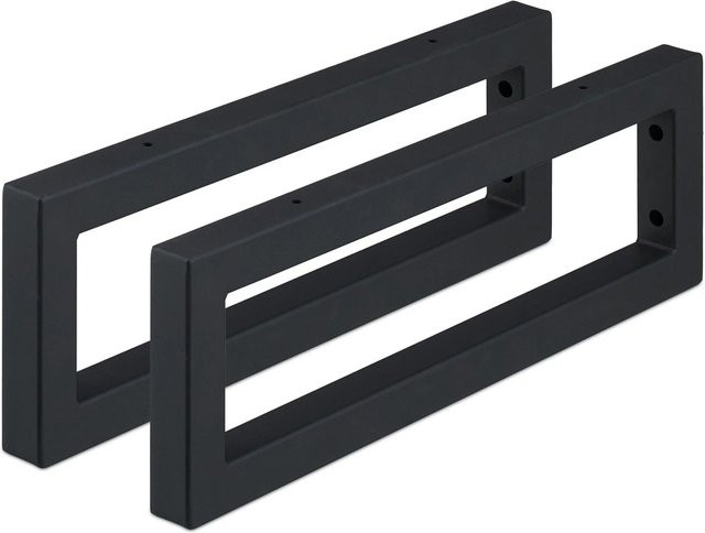 Relaxdays Wandkonsole 2er Set aus Stahl in Schwarz matt, Breite: 45 cm - Bild 1