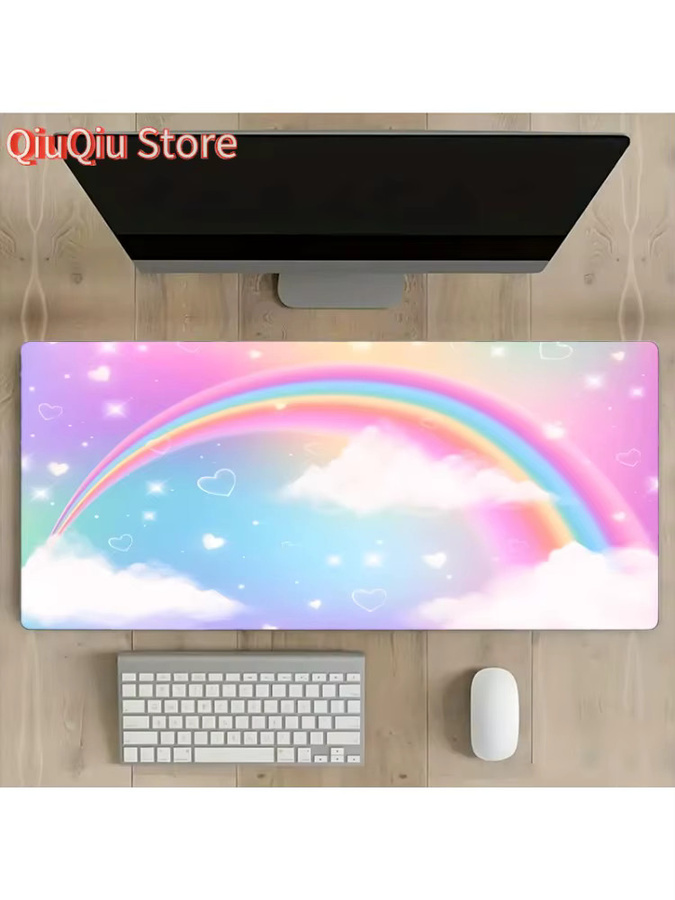 Potdemiel XXL Rainbow Gaming-Mauspad, rutschfeste Schreibtischunterlage in Multicolour, B/T: 900 x 400 mm - Bild 5