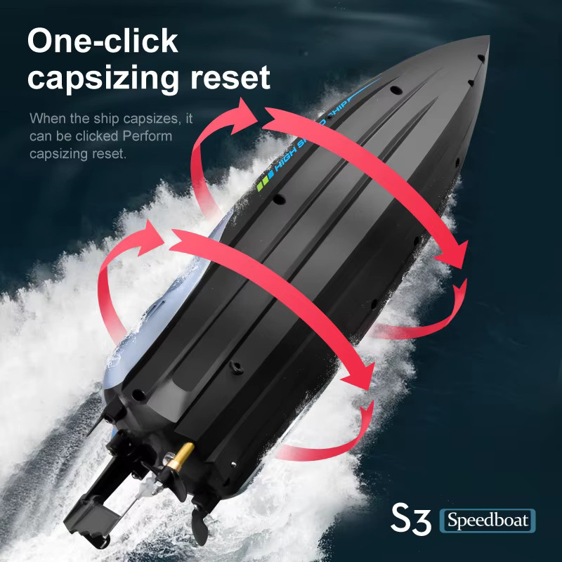 Fremego S3 RC Schnellboot, Hochgeschwindigkeits-RC-Rennboot, mit Beleuchtung - Bild 6