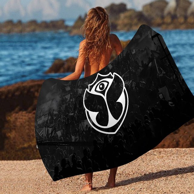 Tomorrowland Musik Mikrofaser Strandtuch von JMG Household Supplies, Schwarz, B/H: 76 x 182 cm - Bild 1