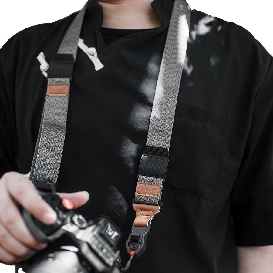 LVSHE Kameragurt mit Quick Release kompatibel mit Canon R62 R8 R10 R100 R50V und Nikon ZFC Z50 Z8 Z9 D850 in Grau - Bild 3