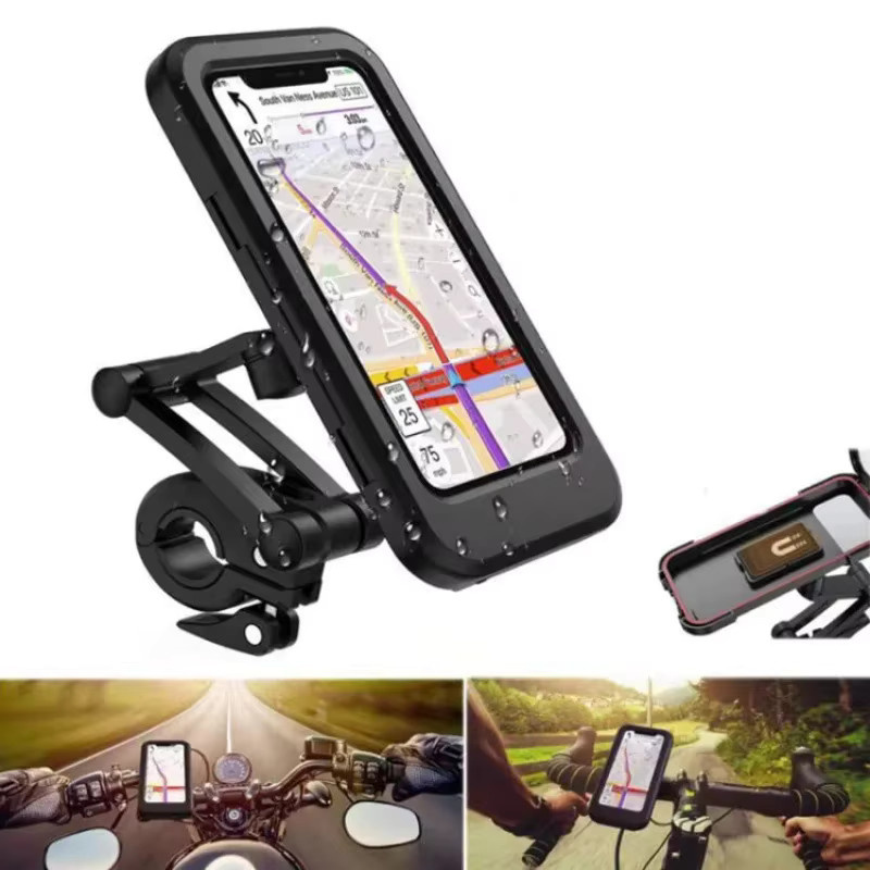 Wasserdichte Handyhalterung für Motorrad und Fahrrad in Schwarz mit 360 Grad Drehung und GPS-Funktion - Bild 6