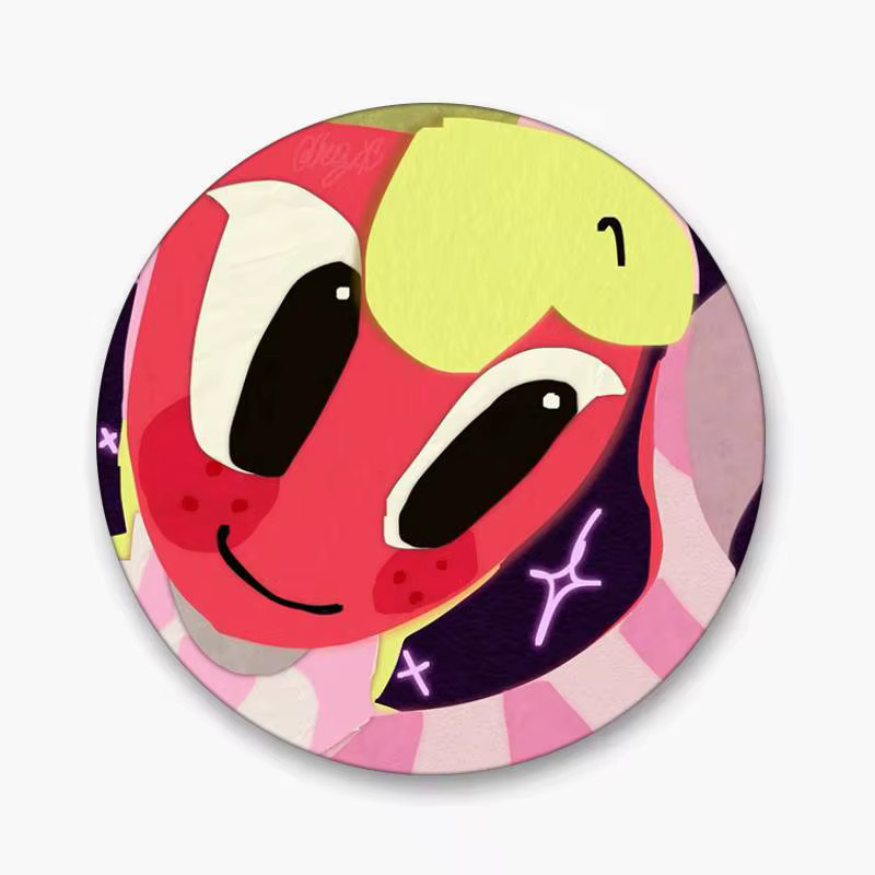 Mesuca Brosche, Emaille-Pin, Cartoon-Stil, rund - Bild 6