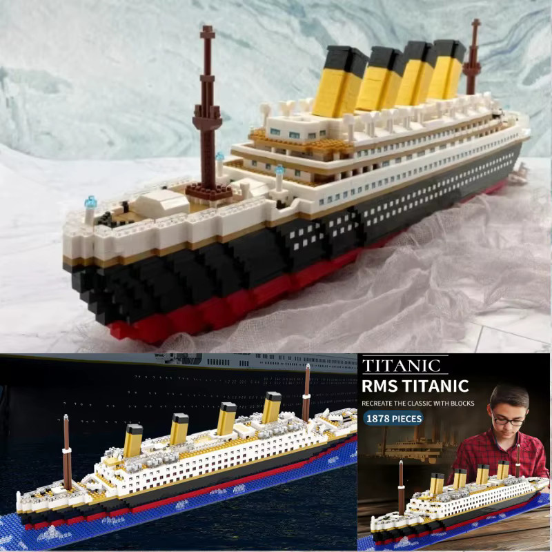 YUNBEIDI Titanic Schiffs-Mikro-Baustein-Set, 3D-Bootsmodell, Lernspielzeug - Bild 3