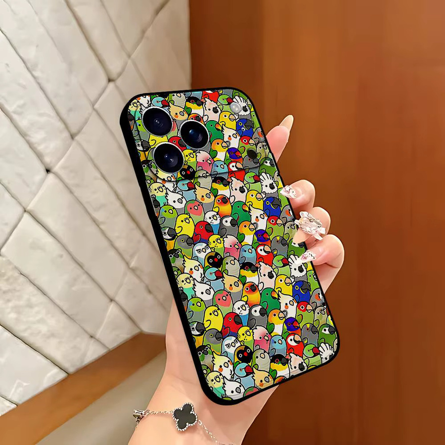 Mesuca Handyhülle mit süßem Papagei Motiv für iPhone 15, 16, 17 Pro Max und weitere Modelle, Multicolor - Bild 2