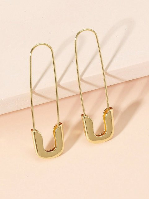 Broschenohrringe Damen, beige - Bild 1