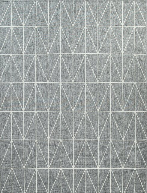 In- & Outdoor-Teppich Bruna Grau Geometrisch Skandi B: 120 cm, T: 170 cm - Bild 1