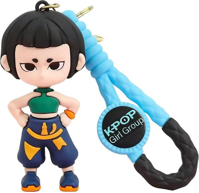 Fashnics Anime Film Kpop Dämonenjäger Mädchen Derpy Schlüsselanhänger Puppe, Action Modell Spielzeug, blau, ab 14 Jahren - Bild 1