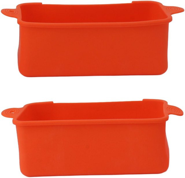 TOMTOP JMS 2er-Set Silikon-Fettauffangschalen-Einlagen für die Grillplatte in Orange - Bild 1