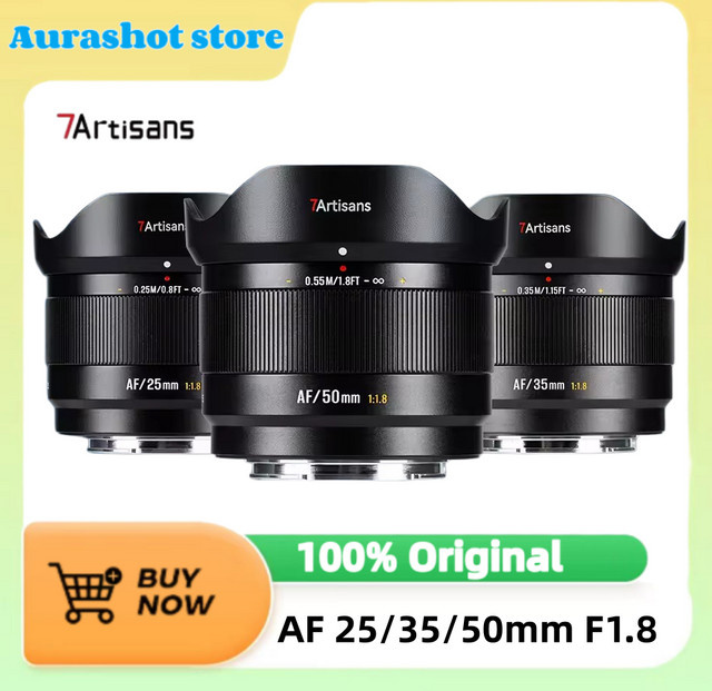 7artisans LITE Serie APS-C Autofokus-Objektiv f/1.8 für Sony E, 35mm, Schwarz - Bild 1