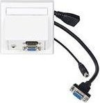 VivoLink WI221192 Steckdose mit HDMI, VGA und 3,5mm Klinke in Weiß - Bild 1