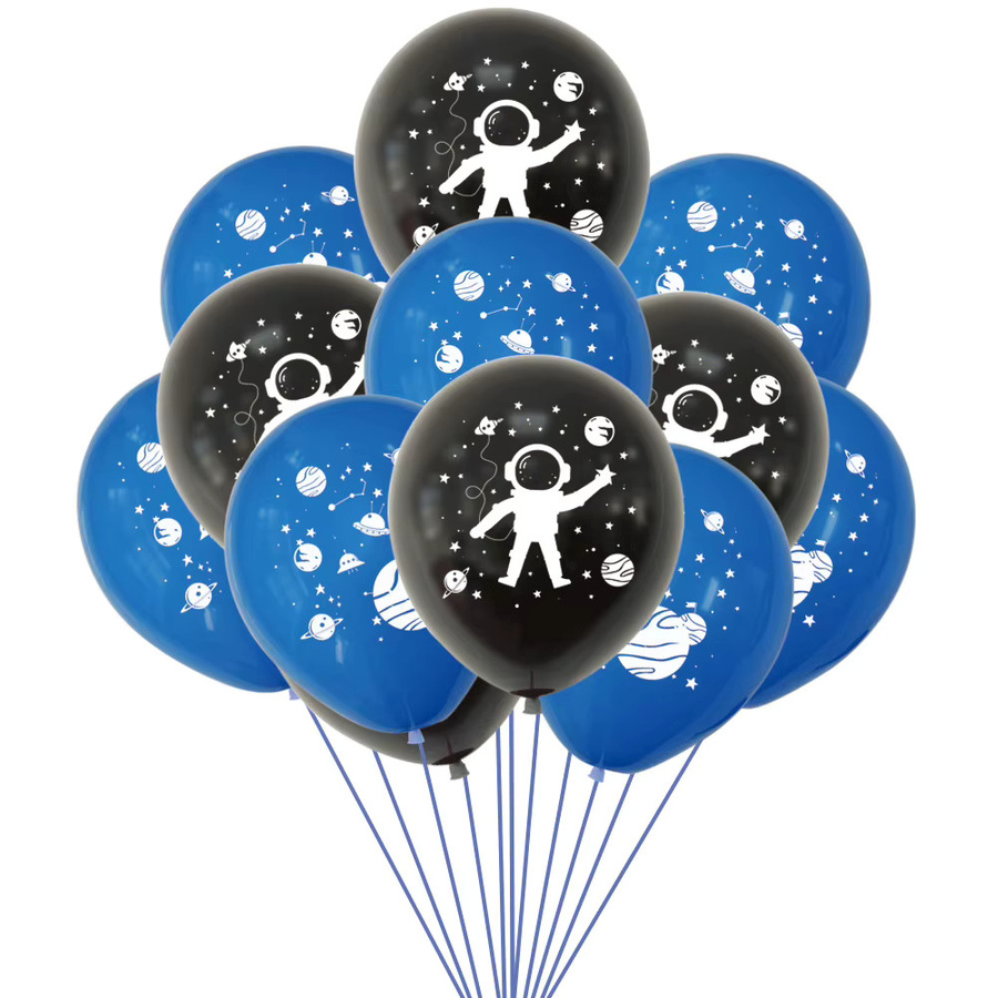 KUKUZHU 12er Set Rakete und Astronaut Latex Ballons in Mehrfarbig für Kinder Geburtstag Party Dekoration, Durchmesser: 30,48 cm - Bild 2