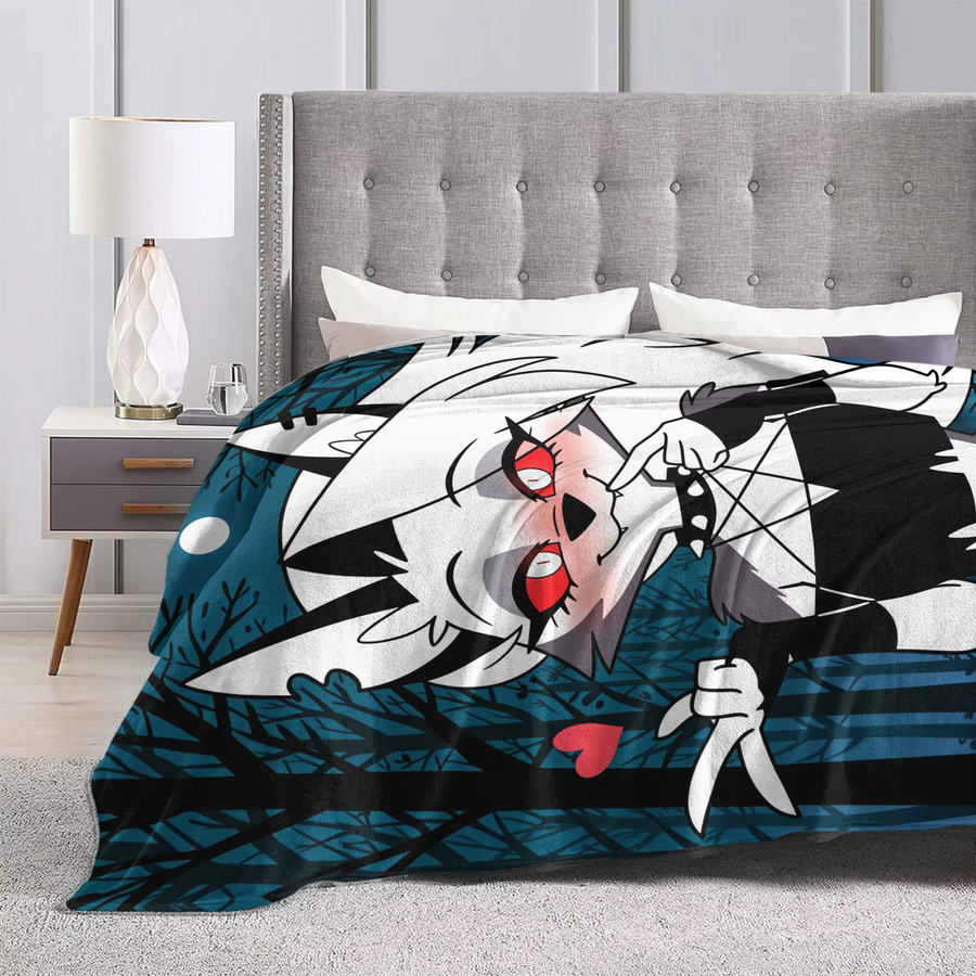 Loona Anime Flanell Plüschdecke für Kinder und Erwachsene, Helluva Boss Tagesdecke aus Polyester, Mehrfarbig - Bild 4